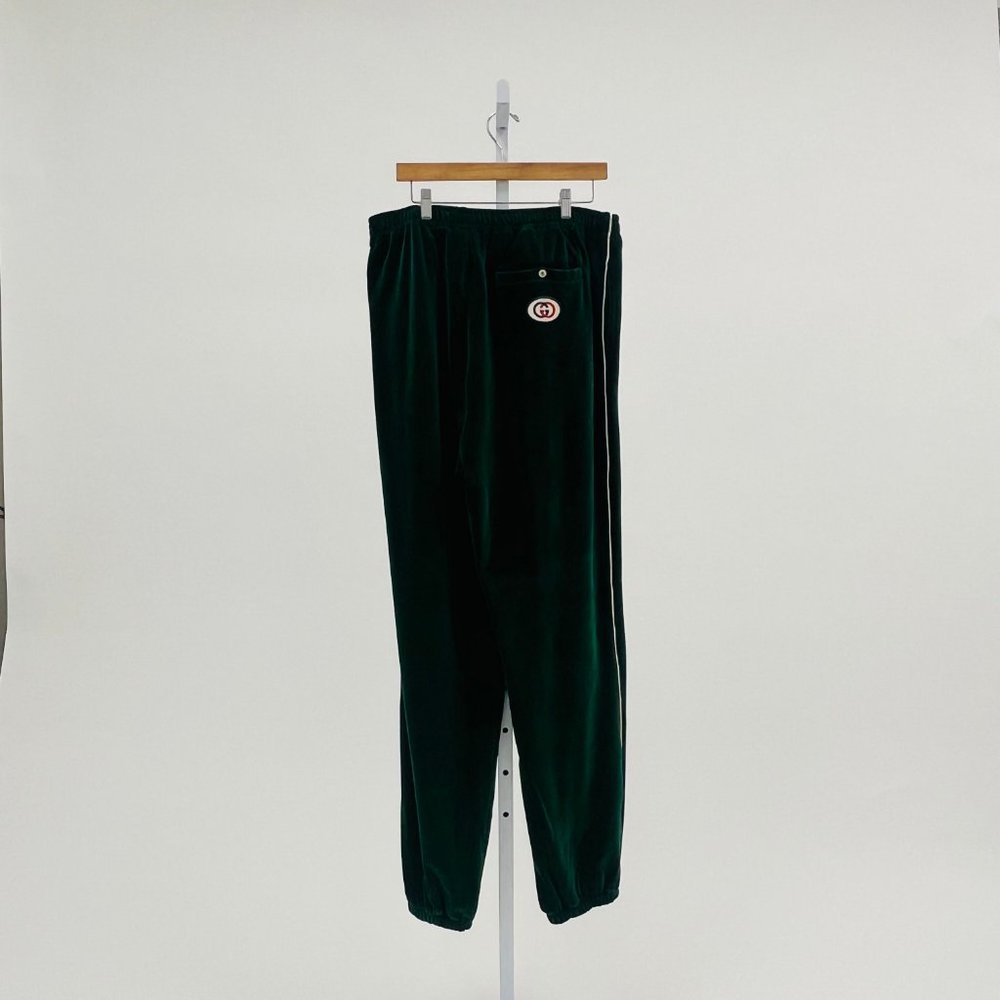 GUCCI Applique Piped Green Blue Size XXL Velour Track Set Owned By Karl Towns - Picture 4 of 16